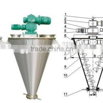 2016 hot sale fodder powder double auger-shaped mixer