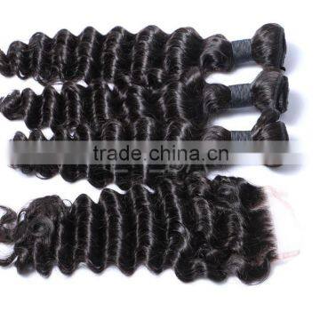 Deep wave human hair lace frontal closure, deep wave hair Brazilian virgin                        
                                                                                Supplier's Choice