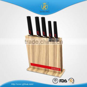 KITCHEN KING High Quality Double Color Forged Handle 5pcs Stainless Steel Knife Set With Wooden Block