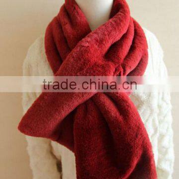 Korea Fashion Plush Plain Lady Fur Scarf Woman Neck Warmer photo-5