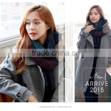 New Fashion Patchwork Wool Knitted Unisex Man Woman Winter Scarf photo-2