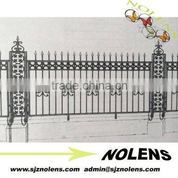 Handmade ornamental wrought iron fence