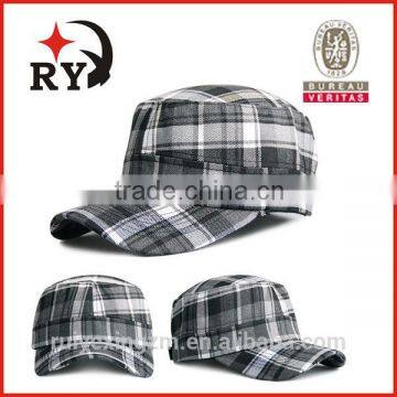 100% cotton customize plaid army cap