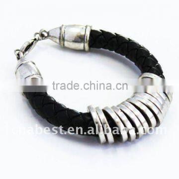 Black Braided Leather bracelet