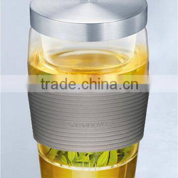 SAMADOYO 500ML Heat Proof Office Use Glass Tea Cups With Strainer And Lid Free Sample From China