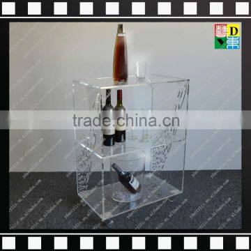 2016 Hot sale Clear Acrylic living room coffee table with 2 tiers for office/home/hotel
