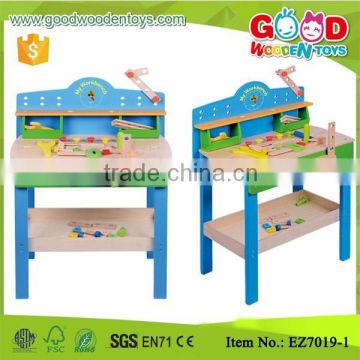 Hot Little Builder Game Blue Wooden Project Workbench Pretend Play Toy                        
                                                Quality Choice