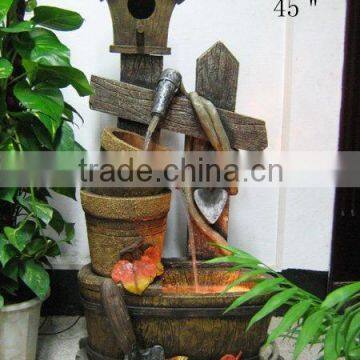 Outdoor fountain with light,45"H