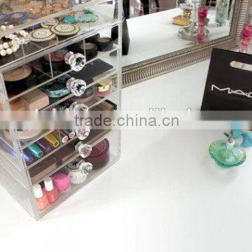 Customized Clear Diamond Premium Handles Acrylic Organizer Storage Furniture Drawers for Organization