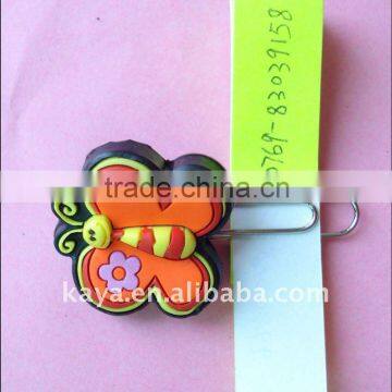 Soft PVC cute paper clip with butterfly shape