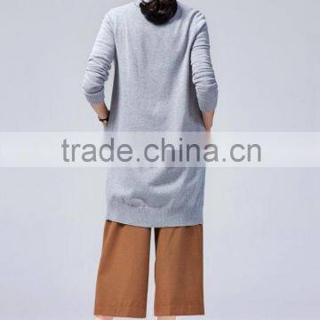 Woman 100% Combed Cotton Knitted Sweater Coat photo-2