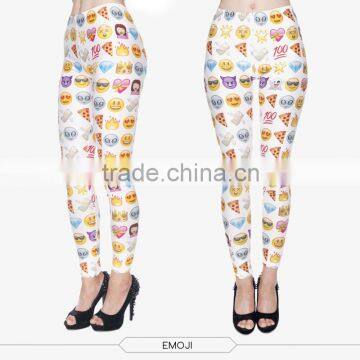 Women's Work Out Emoji Printed Fitness Leggings Casual Sexy Model Sportwear Leggings Sport Leggings