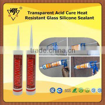 Transparent Acid Cure Heat Resistant Glass Silicone Sealant