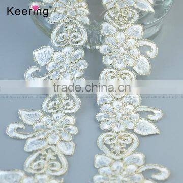 Organza flower lace trimming with cross wholesale WTPA-032                        
                                                                                Supplier's Choice