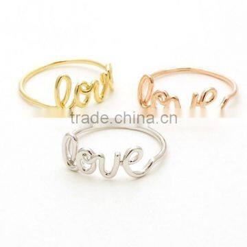 Love Script Ring love ring Love handwriting signature engagement ring for Valentines Day