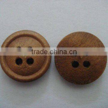 13mm fashion round rim 4 holes natural wooden button
