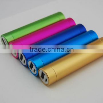 Metal tube Smart phone charger 2600mAh Power Bank Battery Charger