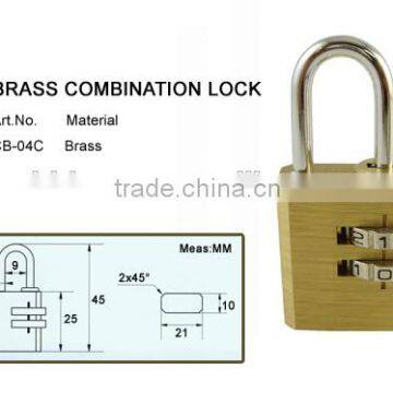 Heavy duty brass padlock locking zipper pull combination zipper lock