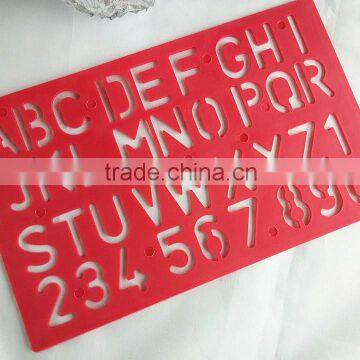 2015 New Factory Direct Sale OEM High Quality Plastic Letter Stencil Ruler school stationery