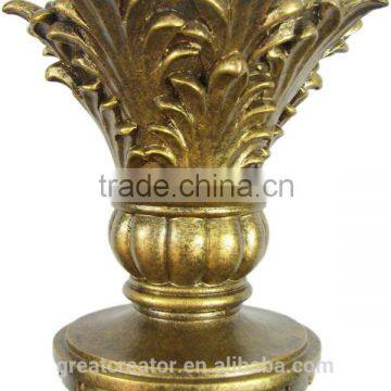 Gold Decorative Curtain Rods Leaf Finials wooden curtain rods