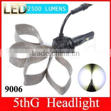 car led light no fan Newest 5th generation 9006 c-ree flexible good quality all in one LED headlight/ head lamp