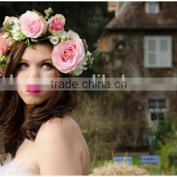 New Artificial Flower Crown Decorative Artificial Flower Crown Headband Flower