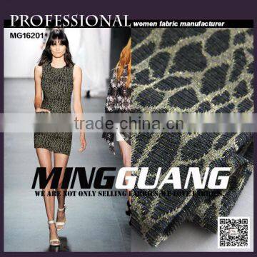 Fashional lady's new design garments gold line 100% polyester knitted fabric