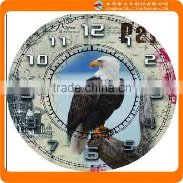 Bird picture print round antique wall clock