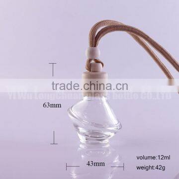 12ml Clear Mini Empty Glass Aroma Vial Pendant Auto Perfume Bottles