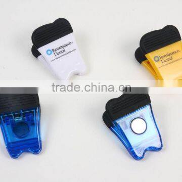 Plastic teeth shape magnetic clip, Plastic power clip, Promotional magnetic power clip, PTMC038