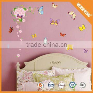 Long term usage repositionable natural butterfly wall sticker home decor 3d flower