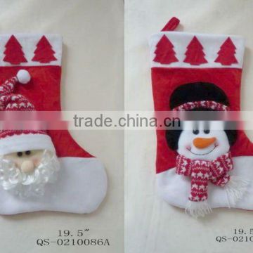 Trendy decorative fabric christmas stocking