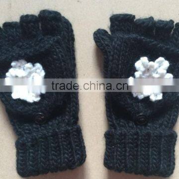 100%Acrylic Soft Chunky Knitting Warm Adult Women Glove Mittens WIth Snowflake