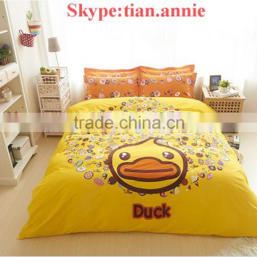 Bedding bedding set queen size cartoon bedding for kid home High quality bedding with yellow duck