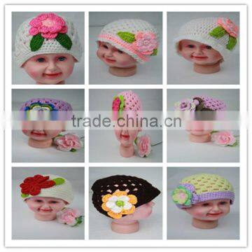 baby girl crochet flower caps and hats