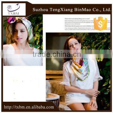 wholesale digital print square silk scarf /scarves/ kerchief /headband/hijab /satin silk scarve