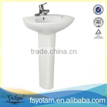 YLW-3001 Bathroom design floor standing ceramics pedestal wash basin