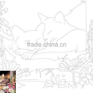 ROSA Talent Cotton Canvas Panel with Outline "Animals 2", 30x40cm