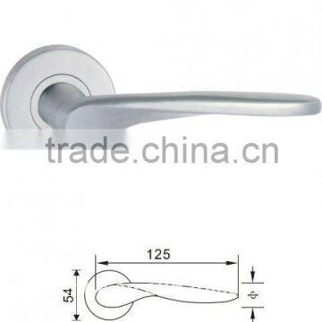 solid stainless steel door handle on roses, stainless steel lever door handle