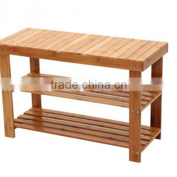 Long extended bamboo shoes rack and stool