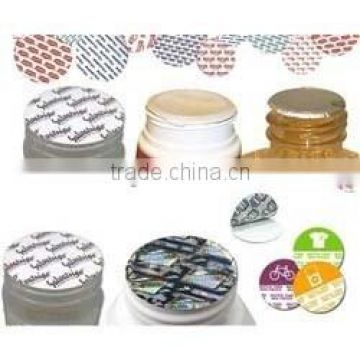 High barrier induction aluminum foil gasket liner for glass bottles with print