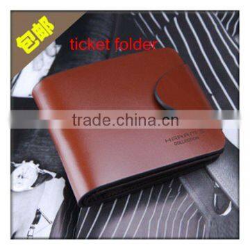 Check folder leather bussiness card ticket clip