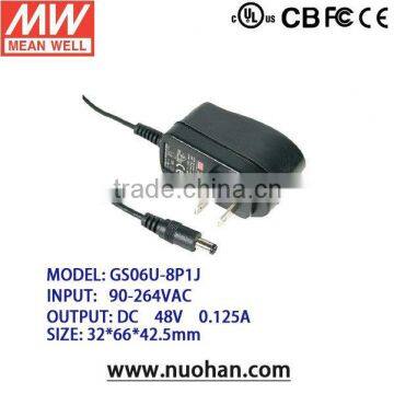 Meanwell 48v 0.125a power supply 5 ~ 6W AC-DC Wall-mounted type