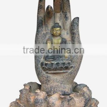 H202A Antique stone buddha hand statue for home decoration