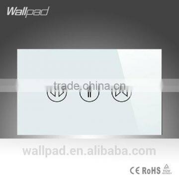 China Supplier Wallpad LED White Crystal Glass 110~250V US 120 Version Electrical Touch Power Window Blinder Curtain Switch