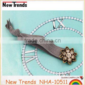 Vintage Rhinestone Flower Elastic Hair Band Hot Sale photo-5