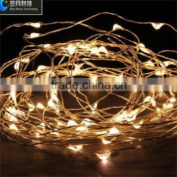 33ft 100Leds copper wire warmwhite led christmas string light with a DC3V transformer