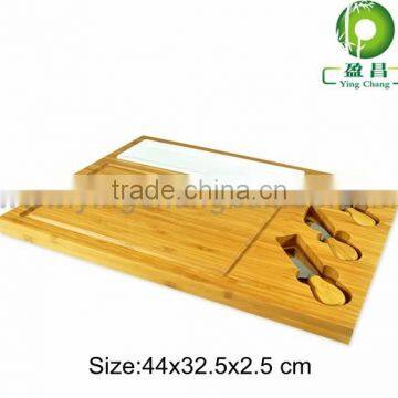 bamboo cheese board set with knife