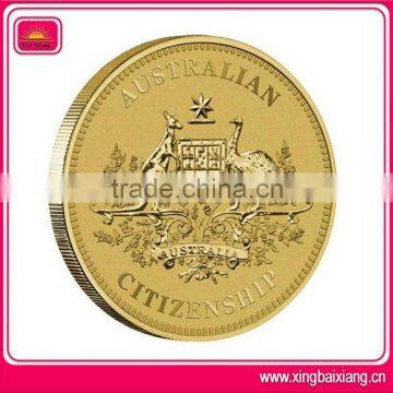 Custom promotional design 18k gold plated coin