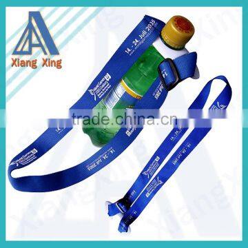 Polyester silk printing lanyard with mantal hook/water bottle holder lanyards